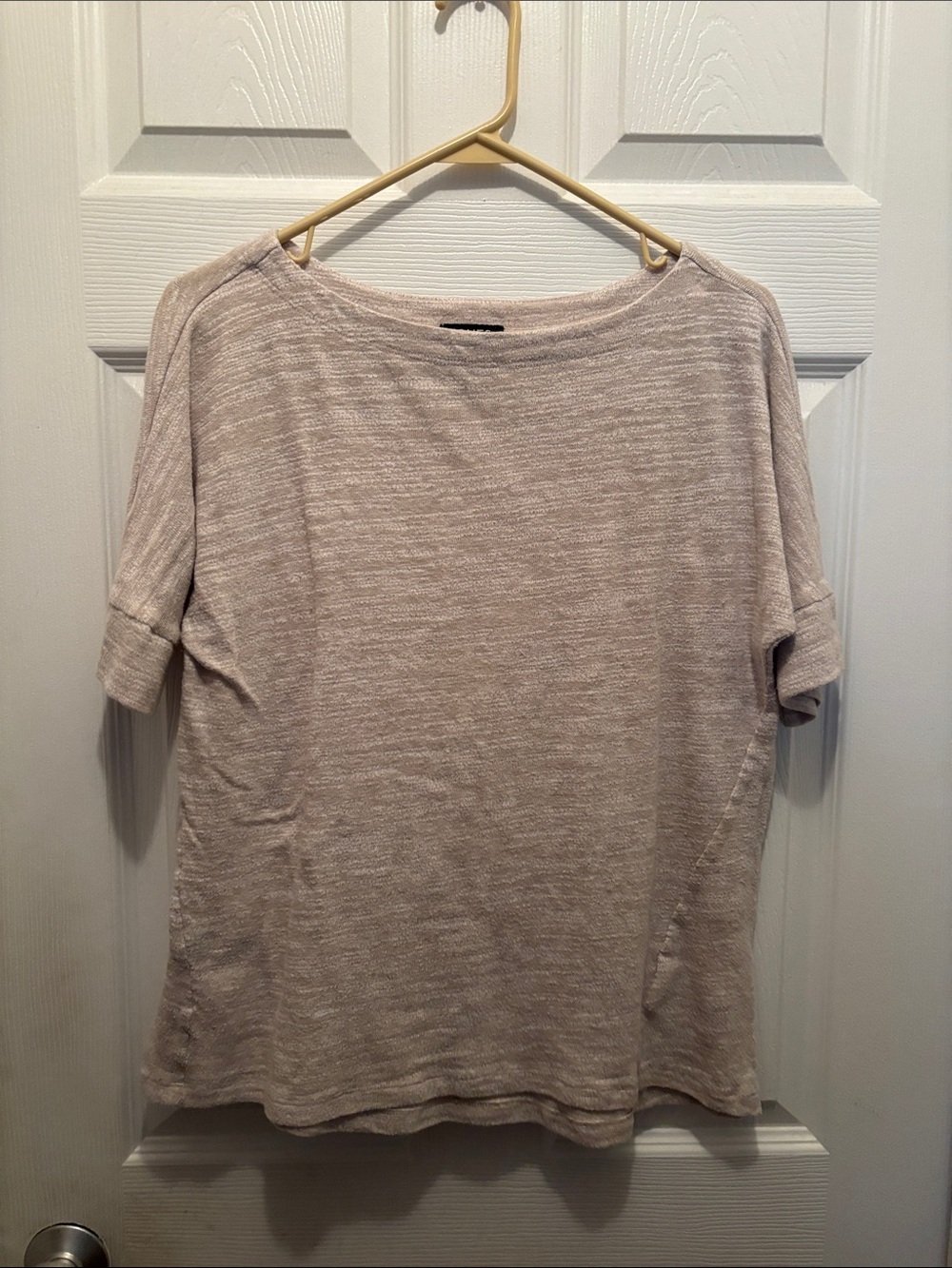 Jones New York Short Sleeve Knit Top in Light Taupe